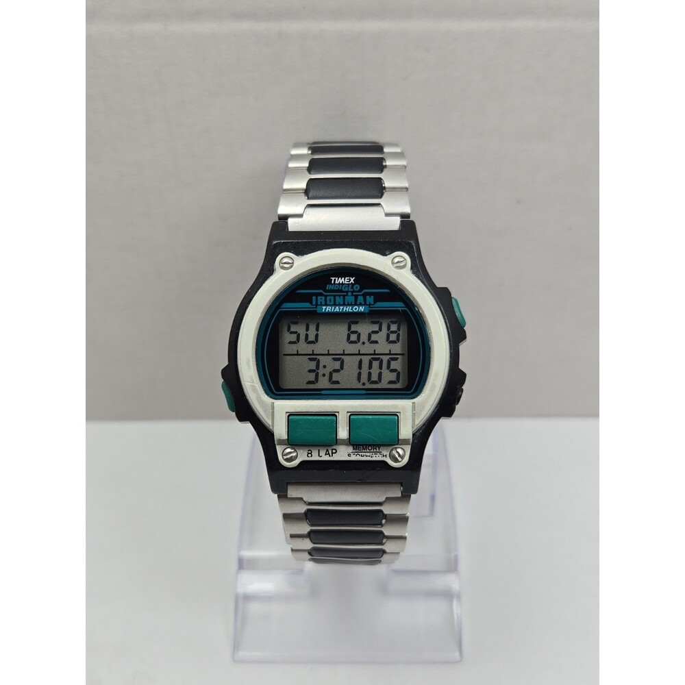 Vintage Timex Ironman Triathlon 8 Lap 100M Indiglo Mens Watch Quartz New Battery